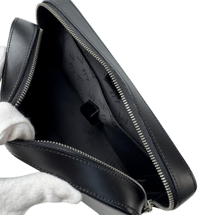 美品 ダンヒル dunhill レザー クラッチバッグ セカンドバッグ ブラック メンズ