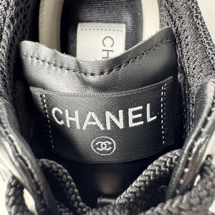 未使用 シャネル CHANEL 25/26秋冬 ココマーク ヒール スニーカー G46871 #37 レディース
