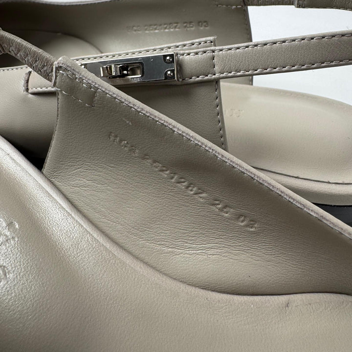 未使用 エルメス HERMES ラヴリースリングバック バレエシューズ ケリー 35 1/2 レディース