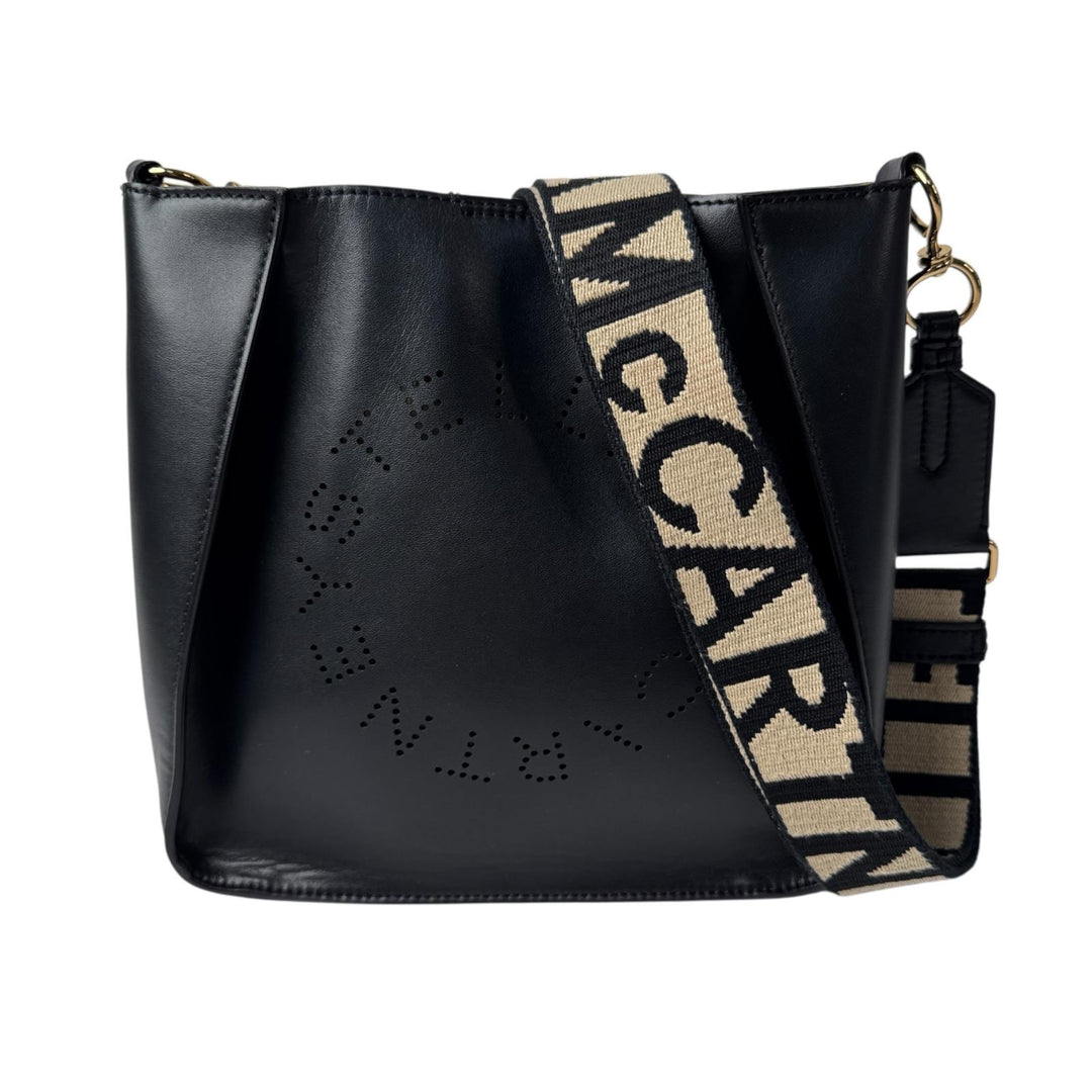 ステラマッカートニー STELLA McCARTNEY ステラパンチングロゴ ショルダーバッグ 黒 ブラック 斜めがけ クロスボディ レディース