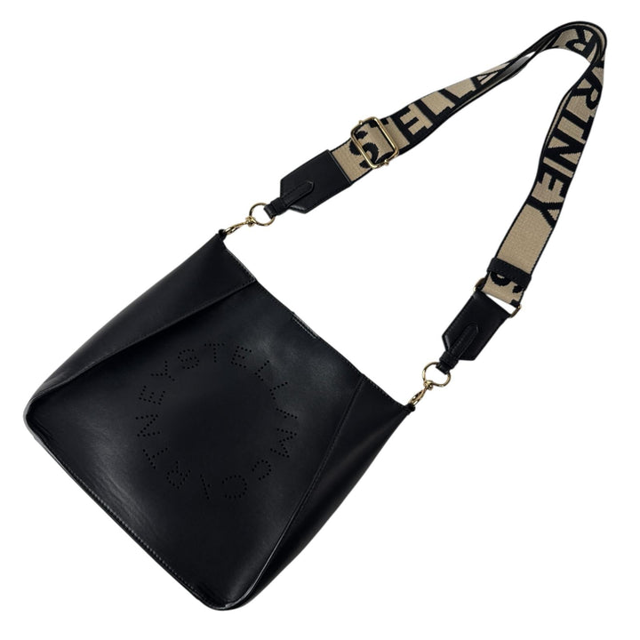 ステラマッカートニー STELLA McCARTNEY ステラパンチングロゴ ショルダーバッグ 黒 ブラック 斜めがけ クロスボディ レディース