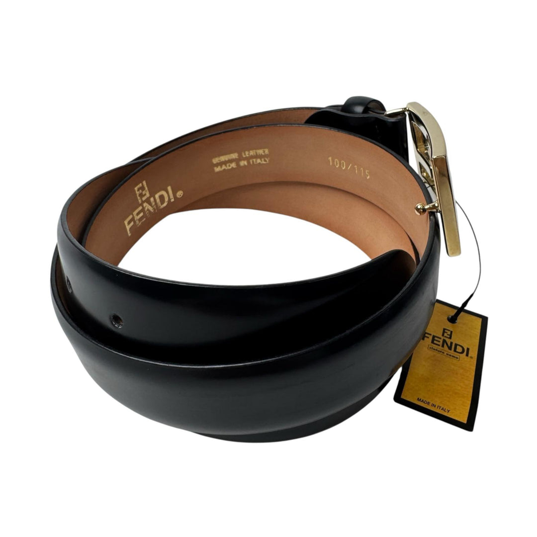 美品 フェンディ FENDI FFロゴバックル レザー ベルト 100/115 115014 メンズ