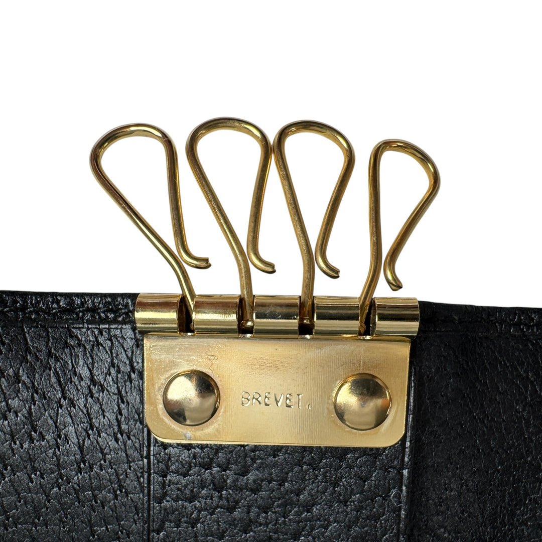 未使用 オールドグッチ OLD GUCCI キーケース ブラック レザー GG 4連 レディース