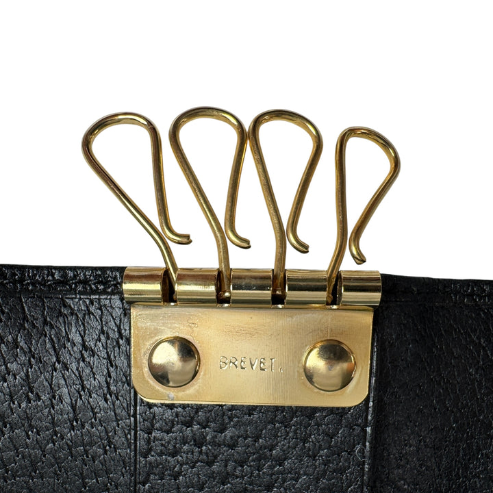未使用 オールドグッチ OLD GUCCI キーケース ブラック レザー GG 4連 レディース