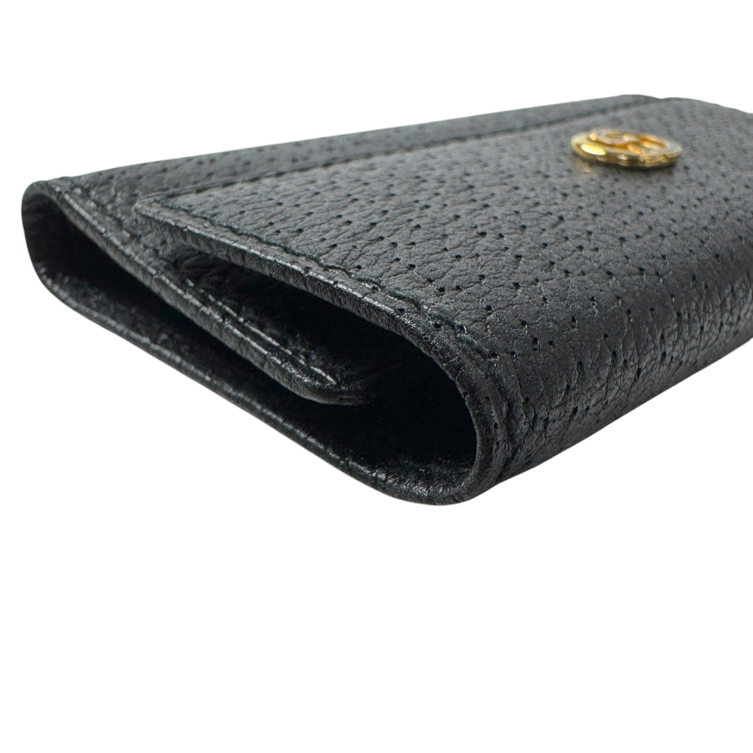 未使用 オールドグッチ OLD GUCCI キーケース ブラック レザー GG 4連 レディース