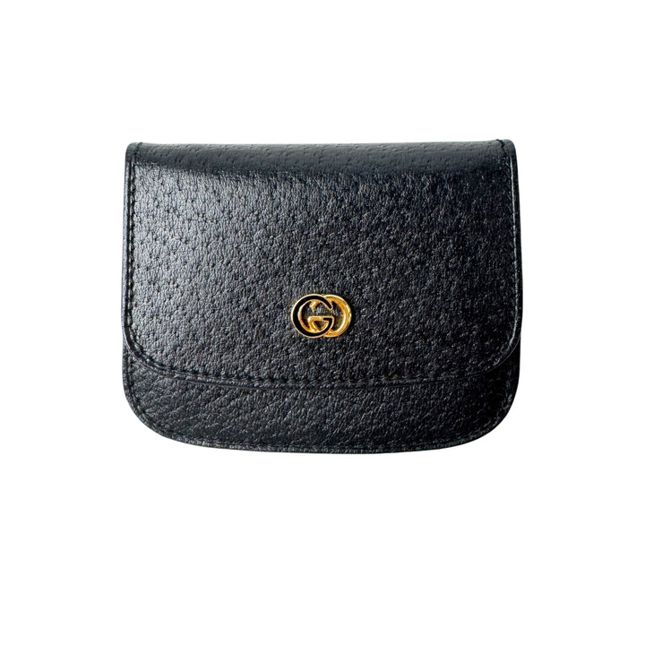 未使用 オールド グッチ GUCCI GGマーモント コインケース ブラック レザー メンズ