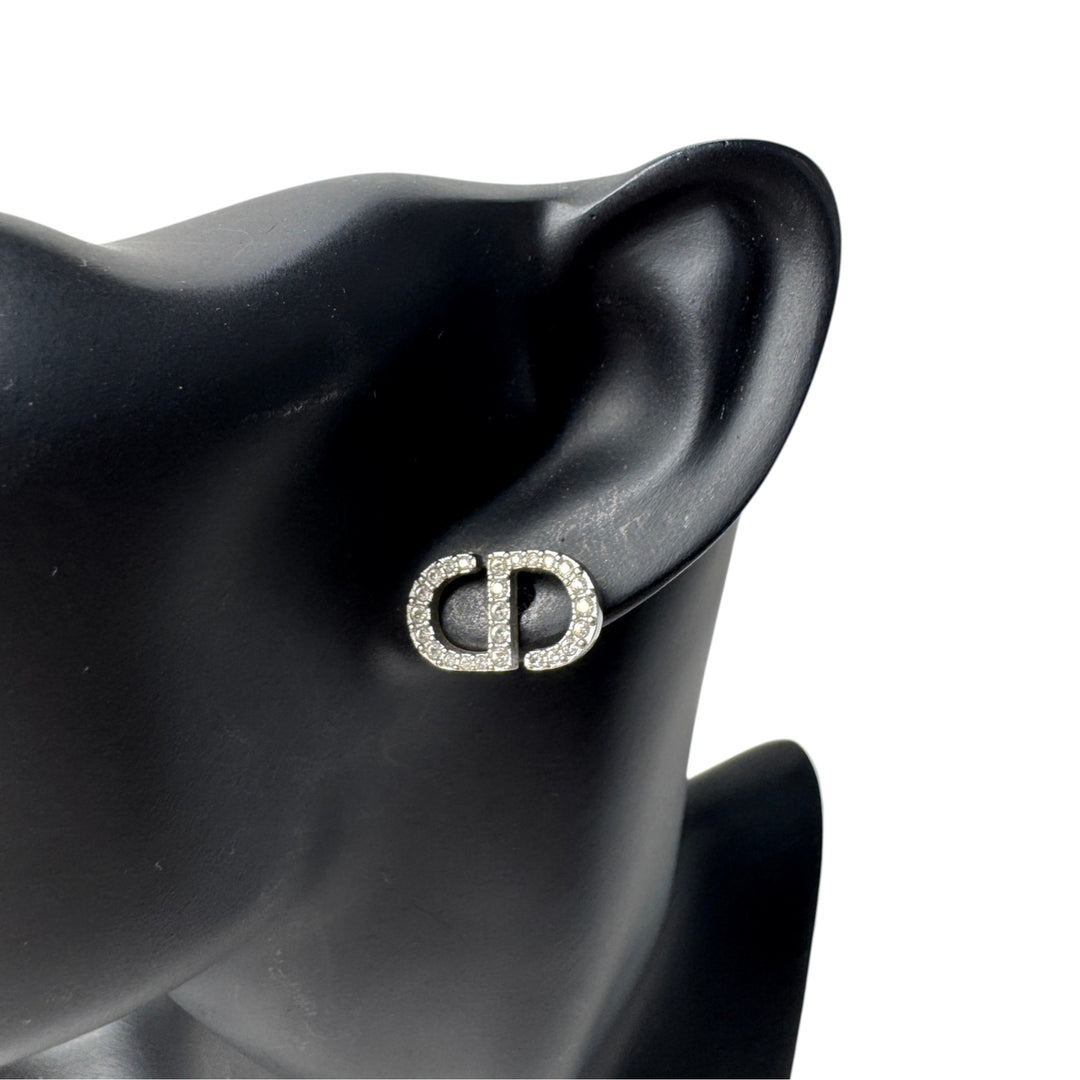 ディオール DIOR スタッド ピアス ラインストーン 片耳 レディース