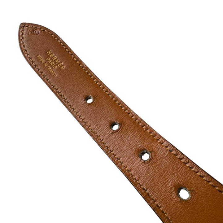 エルメス HERMES ベルト レザー ブラック G金具 Vステッチ ◯L刻 ビンテージ レディース