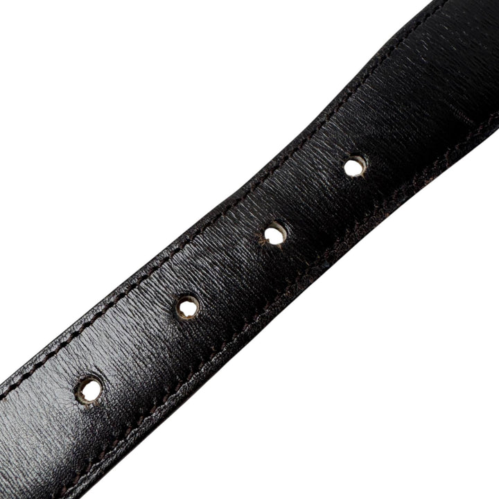 エルメス HERMES ベルト レザー ブラック G金具 Vステッチ ◯L刻 ビンテージ レディース