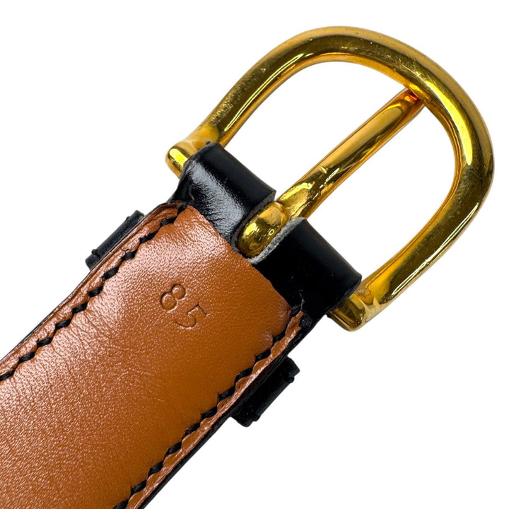 エルメス HERMES Vステッチ レザー ベルト 85 〇L刻印 ヴィンテージ レディース