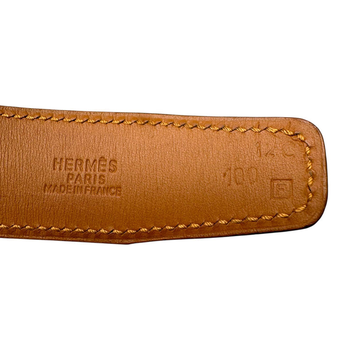 エルメス HERMES ベルト ロマン シルバー金具 メンズ レザー ⬜︎F刻印 メンズ