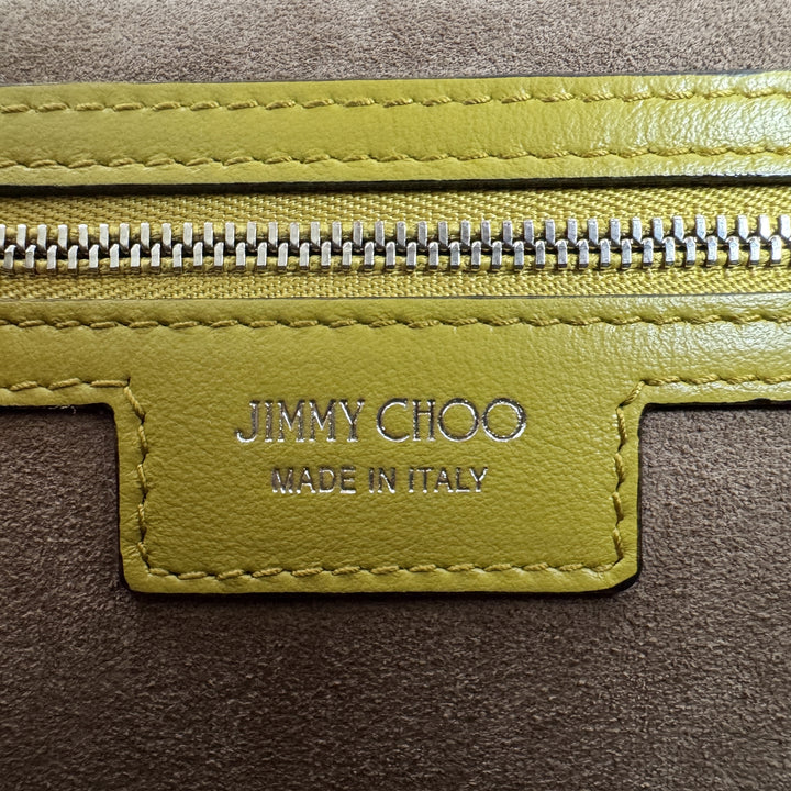 美品 ジミーチュウ Jimmy Choo マデリン 2way ショルダーバッグ ハンドバッグ イエロー クリスタル 斜めがけ クロスボディ レディース