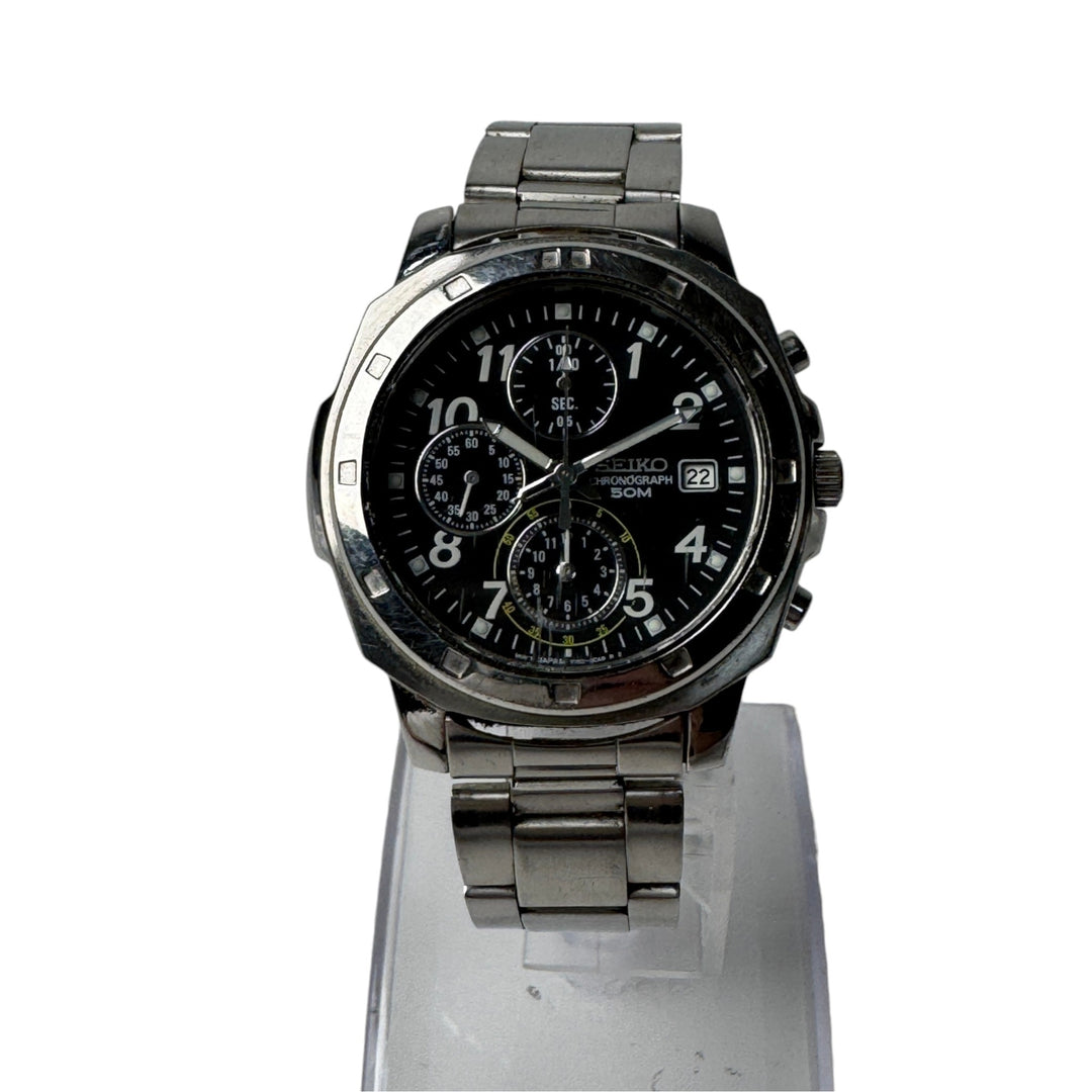セイコー SEIKO 腕時計 クロノグラフ クォーツ 稼動品 7T92-0CA0 電池交換済み メンズ